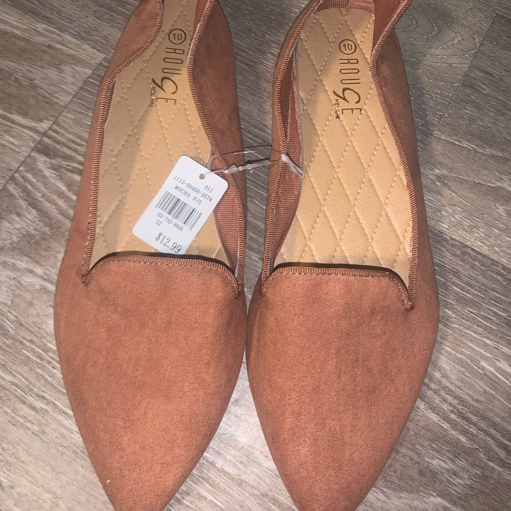 NWT Orange/tan ballet flats size 10
